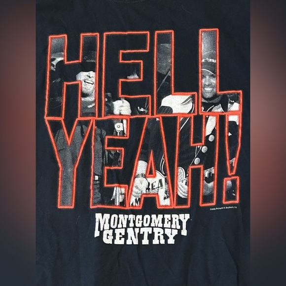 Vintage 04’ Montgomery Gentry Hell Yeah T Shirt - L - Picture 2 of 5